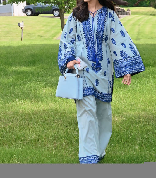 Blue Jugno Two Piece