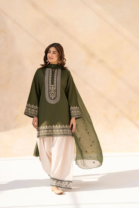 Hoorain 3PC Stitched Dress