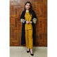 New Yellow Two Piece With Black Embroidery Gown